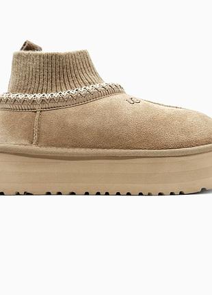 Ugg tasman platform sock beige