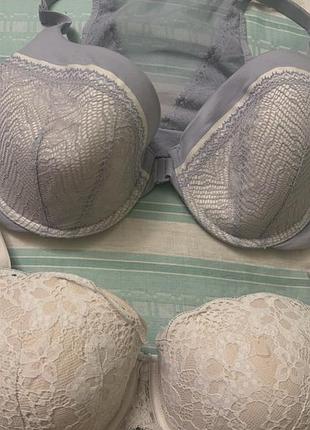 Бюстгальтер  victoria’s secret набір 2 шт 75f 34ddd мереживні