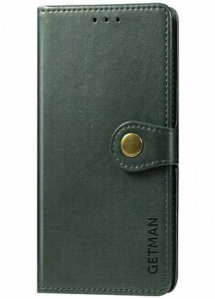 Кожаный чехол-книжка getman gallant (pu) для xiaomi redmi note 8t зеленый
