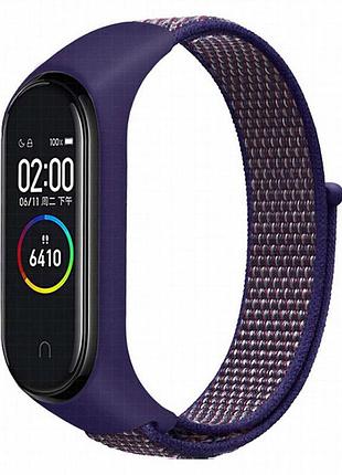Ремешок nylon new для xiaomi mi band 3/4/5/6/7 navy blue
