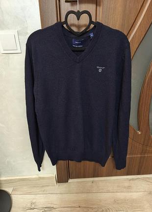 Мужской джемпер gant 100% шерсть ягненка (lambswool), размер m оригинал