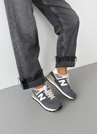 Жіночі кросівки new balance 574 grey white winter fur / smb+ 🔗
