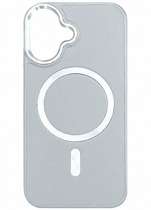 Кожаный чехол snapcase with magnetic fit для apple iphone 16 (6.1") grey