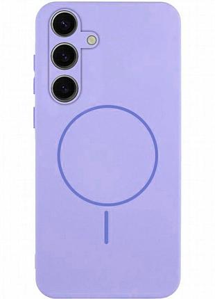 Чехол silicone cover lakshmi full camera (aa) with magnetic fit для samsung galaxy s24 сиреневый / dasheen
