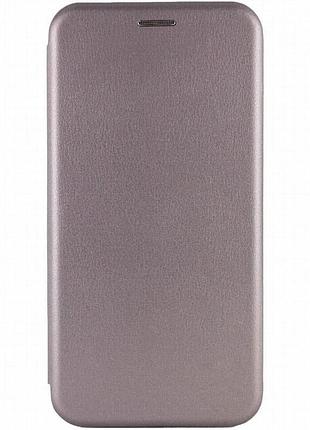 Кожаный чехол-книжка classy для xiaomi redmi note 14 5g серый