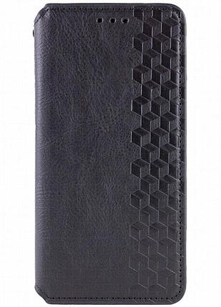 Кожаный чехол-книжка getman cubic (pu) для xiaomi redmi 12 черный