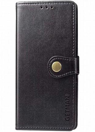 Кожаный чехол-книжка getman gallant (pu) для xiaomi redmi 13 4g / poco m6 4g черный