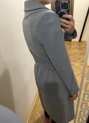 Пальто жіноче шерстяне блакитне 4