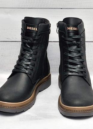 Черевики шкіряні зимові diesel modern black marble 5