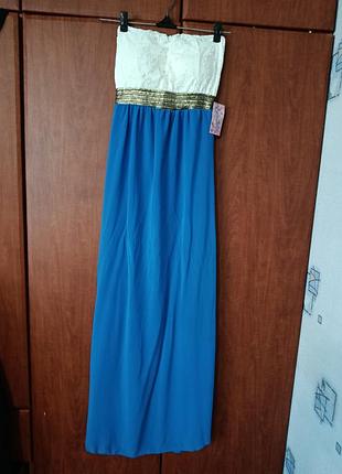 Вечірня сукня сарафан максі moda italia, s-m