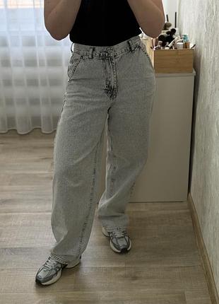 Джинси жіночі baggy світло-сірі