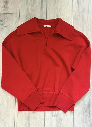Жіночий светр поло zara червоний, розмір m, 100% бавовна