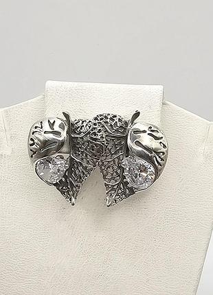 Сережки серебряные с куб. цирконием "настурция 2" 6,01 г