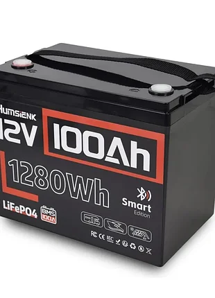 Аккумулятор lifepo4 hs12v100ah10 12.8в 100ач с bluetooth