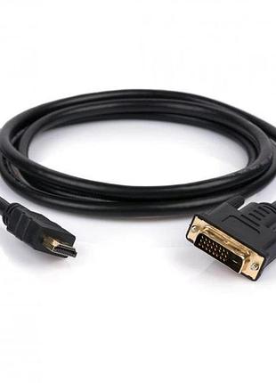 Кабель мультимедийный hdmi to dvi 1.8 м vinga 24+1pin (vcphdmidvi1.8) black