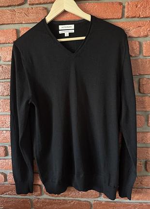 Мужской пуловер marks &amp; spencer autograph, 100% деликатная шерсть мериноса extra fine merino wool размер l