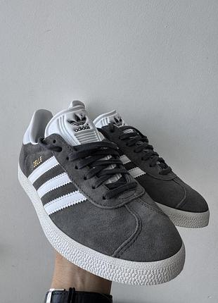 Кросівки жіночі та чоловічі adidas gazelle grey / кеди адідас газелі сірі 37 р