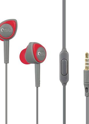 Наушники bluetooth-гарнитура наушники economic joy grey/red with mic + button call answering