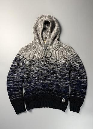 В'язане худі diesel alpaca wool blend gradient m archive streetwear