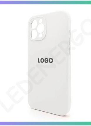 Чехол full silicone case для apple iphone 12 pro max белый силиконовый с закрытой камерой и логотипом sku_stcom_2710000228912