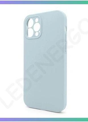Чехол силиконовый для apple iphone 12 pro блакитный закрытая камера без логотипа защитный чехол-наклад sku_stcom_2710000255277