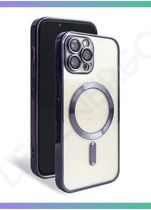 Чехол magsafe для apple iphone 12 pro max фиолетовый накладка с закрытой камерой и низом sku_271000028 sku_stcom_2710000284796