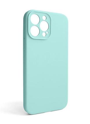 Чохол силіконовий для apple iphone 13 pro max бірюзовий закрита камера без логотипу чохол-накладка sku_stcom_2710000236429