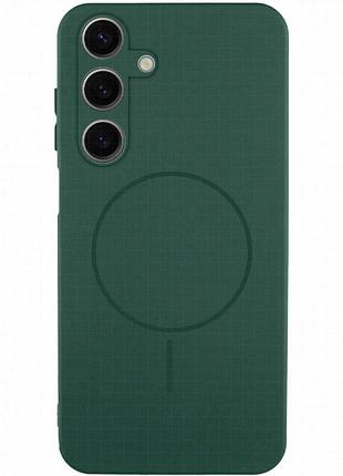 Чехол silicone cover lakshmi full camera (aa) with magnetic fit для samsung galaxy a17 4g/5g зеленый / dark green