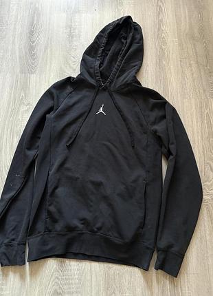 Чоловіче худі jordan dri-fit чорне з білим логотипом jumpman, розмір s