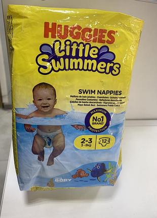 Підгузки-трусики huggies little swimmers розмір 2-3 3-8 кг для плавання, 12 шт