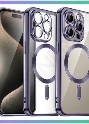 Чехол с функцией magsafe для apple iphone 11 pro max фиолетовый накладка для смартфона закрытая камера sku_stcom_2710000296980