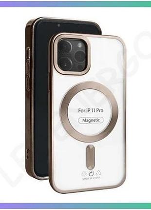Чехол magsafe для apple iphone 11 pro коричневый матовый накладка для смартфона с защитой камеры sku_2 sku_stcom_2710000317845