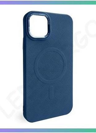 Чехол magsafe textured для apple iphone 11 pro max синій накладка з відкритою камерою для смартфона sk sku_stcom_2710000316244