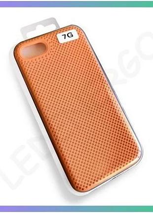 Чехол original перфорация для apple iphone 6 6s персиковый силиконовая накладка для смартфона sku_2710 sku_stcom_2710000147657