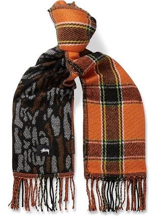 Оригінальний двосторонній шарф stüssy tree bark wool scarf