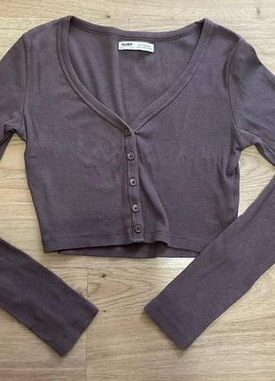 Кофта жіноча pull&bear у рубчик, приглушений фіолетовий