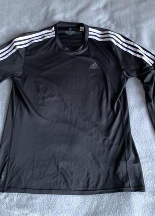 Спортивна кофта чоловіча adidas running чорна, розмір s, поліестер