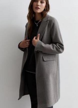 Пальто жіноче new look сіре класичне розмір s