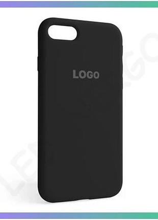 Силиконовый чехол для apple iphone 7 8 se 2020 черный накладка с логотипом открытая камера sku_2710000 sku_stcom_2710000198895