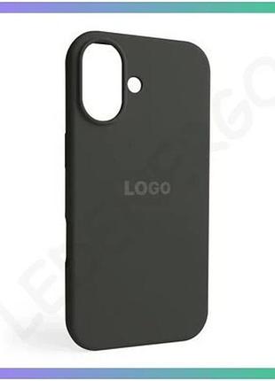 Чехол силиконовый для apple iphone 17 серый накладка с логотипом открытая камера закрытый низ sku_2710 sku_stcom_2710000334057