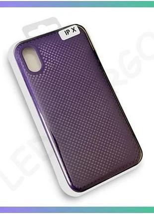 Чехол original перфорация для apple iphone x xs фиолетовый силиконовый накладка для смартфона sku_2710 sku_stcom_2710000147978
