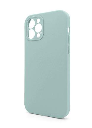 Чехол силиконовый для apple iphone 12 pro max бирюзовый закрытая камера без логотипа накладка для смар sku_stcom_2710000258476