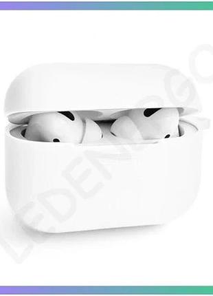 Чехол для airpods pro 3 slim білий силіконовий з карабіном захисний чохол для навушників sku_271000034 sku_stcom_2710000345756