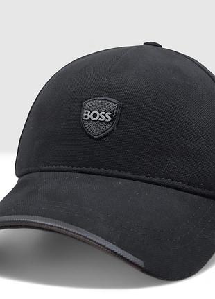 Бейсболка чоловіча зимова чорна boss | щільний зимовий котон, фліс, вітрозахисна мембрана