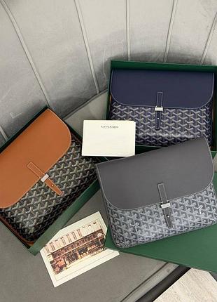 Чоловіча сумка прямокутна у кольорах монограма goyard paris