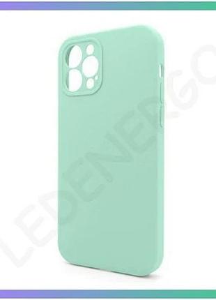 Чохол силіконовий для apple iphone 12 pro max бірюзовий закритою камерою без логотипу чохол-накладка s sku_stcom_2710000258124