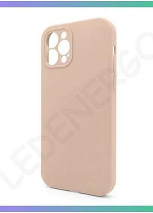Чехол full silicone case для apple iphone 12 pro max бежевый накладка с закрытой камерой без логотипа sku_stcom_2710000258353