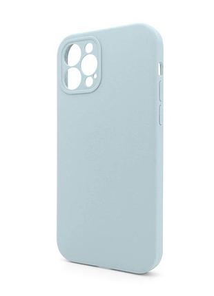 Чехол full silicone case для apple iphone 12 pro max блакитный закрытая камера без логотипа силиконова sku_stcom_2710000255758