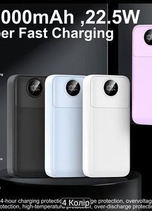 Повербанк портативний 20000mah 22.5w з цифровим дисплеєм