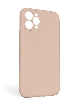 Чехол full silicone case для apple iphone 11 pro max бежевый без логотипа закрытая камера чехол-наклад sku_stcom_2710000254638